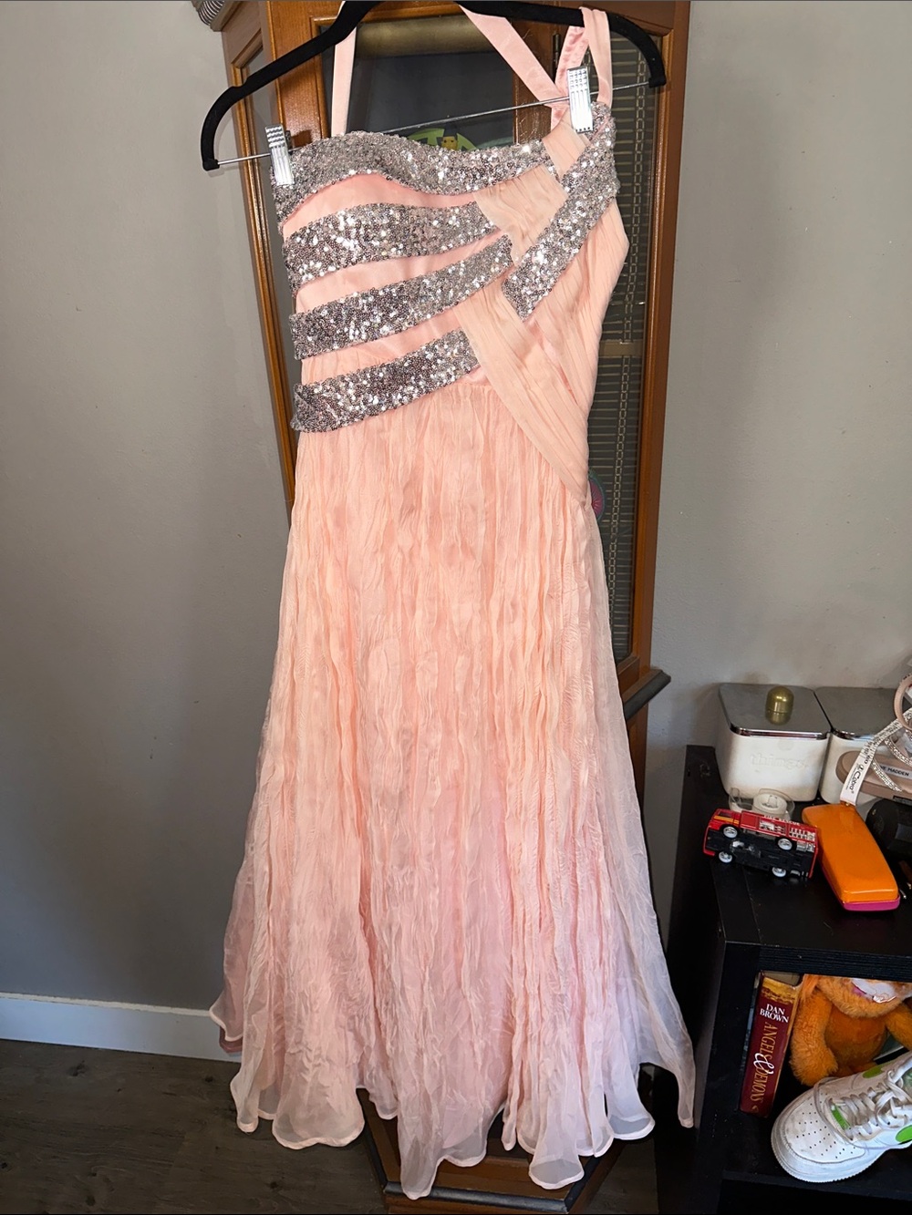 Pink Sequin Evening Gown